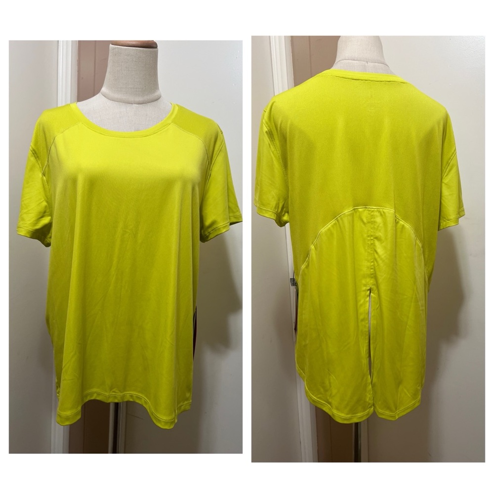 Spyder Women's Active Shirt, Neon Green - Size XL NWT Short Sleeve